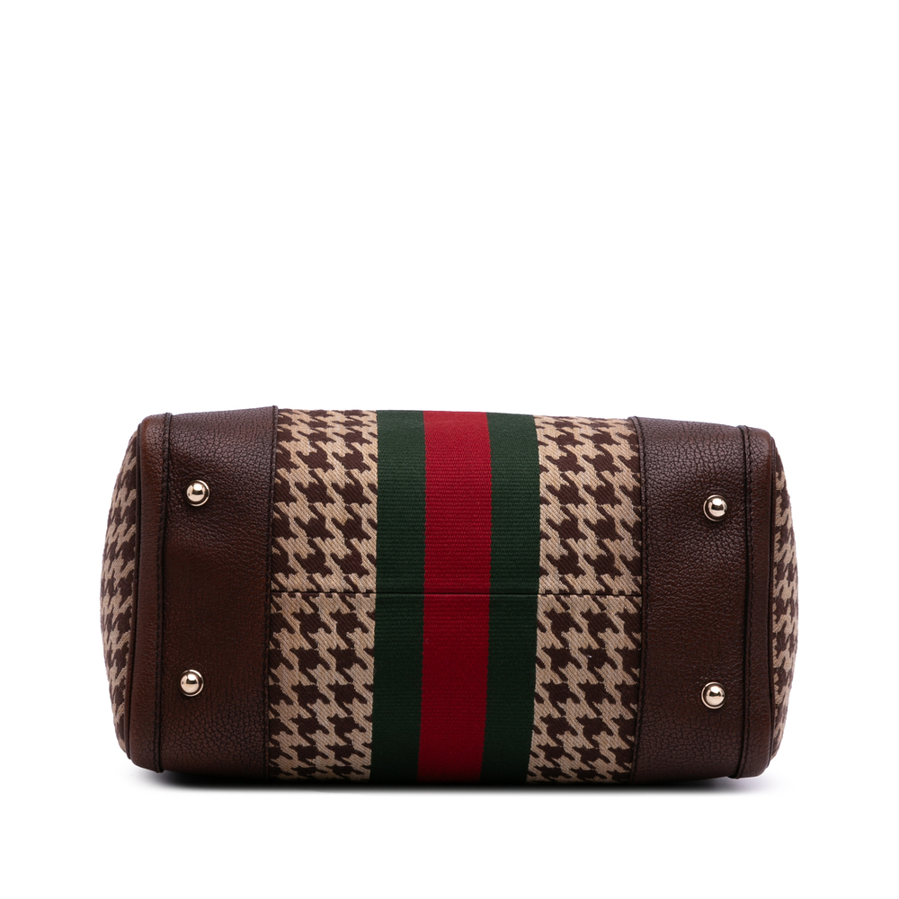 Pre-Loved Gucci Cotton Seventies Web Boston Bag - Picture 3 of 11